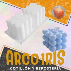 Silicona Molde Vela Cubo X 2 -con Forma-