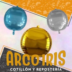 Mylar 10 Esfera 4d Metal Xu - 25 Cm Varios Colores Globo Metalizado Papel