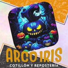 Halloween Plato Cuadrado 17 Cm Negro X 8 Con Stamping Carton Festcopack