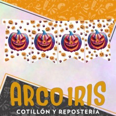 Halloween Banderin Blanco Feliz Cumpleanos Xu Articulado Festcopack