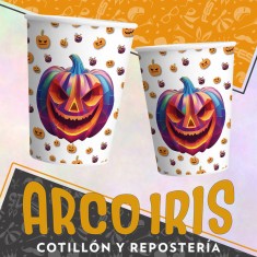 Halloween Vasos Blanco Estampado X 8 Festcopack