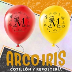 Margarita Globos Premium X 6 Latex 12 Impresion Total