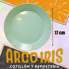 Plato 17 Cm Ecologico Verde Plastico Duro X 10 - Boyano Monalli