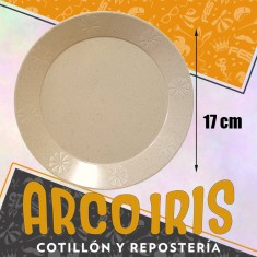Plato 17 Cm Ecologico Beige Plastico Duro X 10 - Boyano Monalli