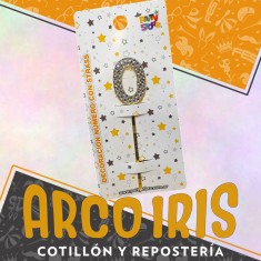 Pinche Acrilico Numero 0 Con Strass Xu - Decoracion Acrilica Party Store