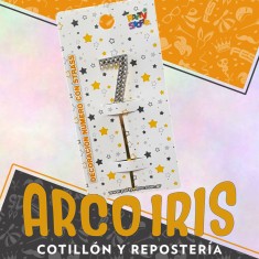 Pinche Acrilico Numero 7 Con Strass Xu - Decoracion Acrilica Party Store