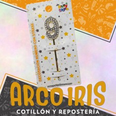 Pinche Acrilico Numero 9 Cstrass Xu - Decoracion Acrilica Party Store