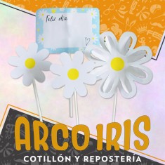 Topper Margaritas Xu - Flor Margaritas Pinches Decorativos Cake Topper 3d Rondi