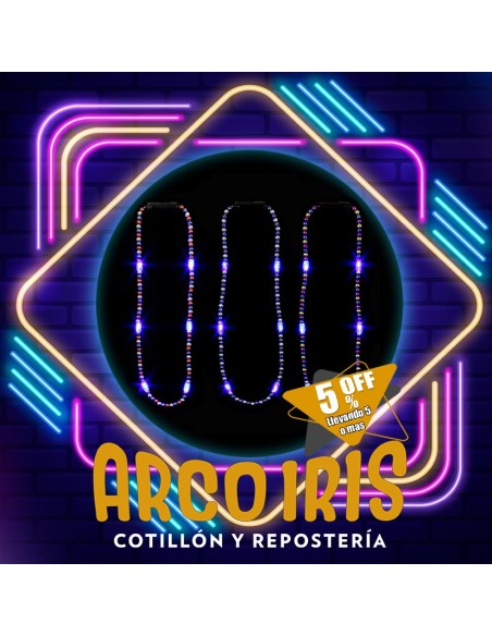 Luminoso Collar Perlas Xu - Con 6 Led +5-5% Promo Por Cantidad