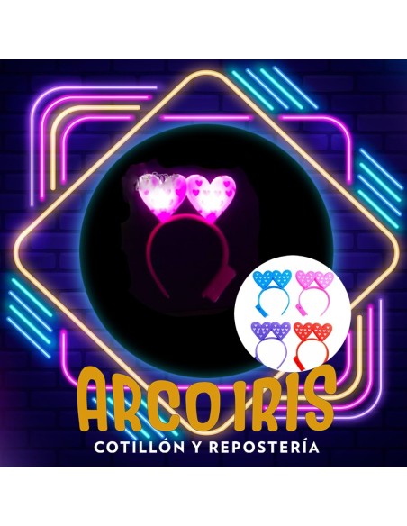 Luminoso Vincha 2 Corazones X 12 - Plastica Valentin Led