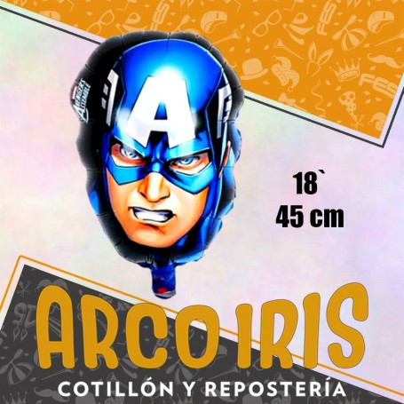 Mylar 18 Cabeza Avengers Metal Xu - 45 Cm Hulk Cap America Globo Metalizado Papel