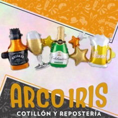 Mylar Guirnalda Bebidas Xu - 1 Mt Copa-choop Globo Metalizado Papel