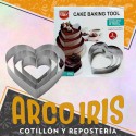 Set 3 Aros Corazon 10-15-20 Cm X 4.5 Cm Alto - Cake Baking Tool Valentin
