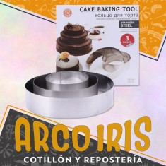 Set 3 Aros Redondos 10-15-20 Cm X 4.5 Cm Alto -cake Baking Tool-