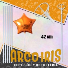 Porta Mylar/globo/burbuja 42 Cm Esmerilado X 12 - Con Soporte-palito Globo Burbuja Party Store