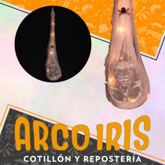 Calavera Capullo De Craneo Xu - 10 Led Luminoso Tela De Arana Halloween Party Store