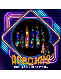 Luminoso Corbata Tela Estampada X 12 - Halloween Led