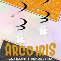 Espiral Con Fantasma X 2 - Hanging Decorations  Halloween Rondi