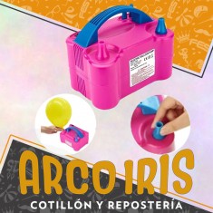 Inflador Electrico Chino 2 Picos Sin Garantia  Fucsia/celeste/negro - Maquina Inflaglobo - Tipo Gadnic