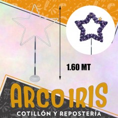 Pie Con Aro Estrella Para Globos 1.60 Mt Base Soporte Con Arco Decoracion