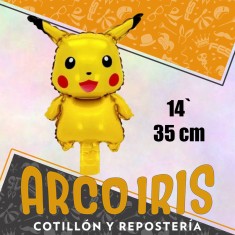 Mylar 14 Personaje Pikachu Metal Xu - 35 Cm Globo Metalizado Papel