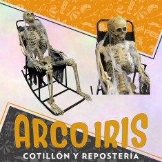 Animatronic Esqueleto En Mecedora Xu - Con Movimiento Luz Y Sonido Halloween Party Store