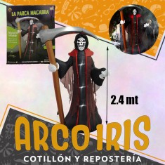 Muneco Inflable La Parca Xu 2.4 Mt Con 6 Led Halloween Party Store