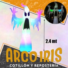 Muneco Inflable Espectro Terror Xu - 2.4 Mt Con 6 Led Rgb Halloween Party Store