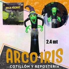 Muneco Inflable Bruja Pocimas Xu 2.4 Mt Con 4 Led Halloween Party Store