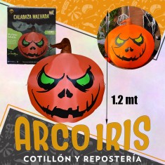 Muneco Inflable Calabaza Malvada Xu - 1.2 Mt Con 2 Led Halloween Party Store