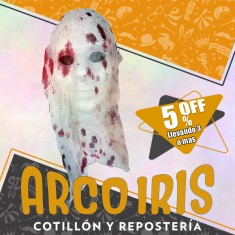 Careta Terror Con Gasa Cara Blanca Xu +3-5% Halloween Descuento Por Cantidad Gasa Ensangrentada Gape