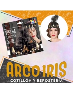 Vincha Charleston Deluxe Xu - Con Pluma-perlas Party Store