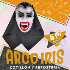 Careta Terror Con Tela Dracula Xu +3-5% - Halloween Descuento Por Cantidad Gape