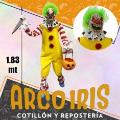 Animatronic Payaso 1.83 Mt Xu - Con Luz Y Sonido Halloween Party Store