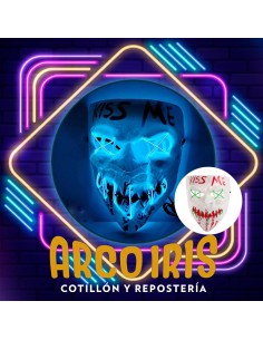 Luminoso Mascara Kiss Me - Tira De Luz Y Control 3 Efectos Halloween