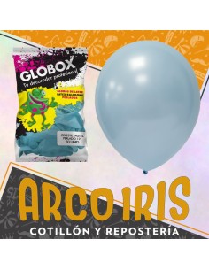 Globo Perlado Pastel 12 X 50 Celeste - Globox
