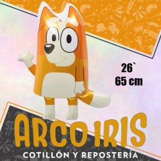 Mylar 26 Personaje Bluey Metal Xu - 60 Cm Globo Metalizado Papel-azul-naranja-