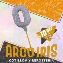 Vela Numero 0 Plata Full Gibre Con Palito Xu - Tipo Diamante - Nacional - En Bolsa Con Codigo De Barra