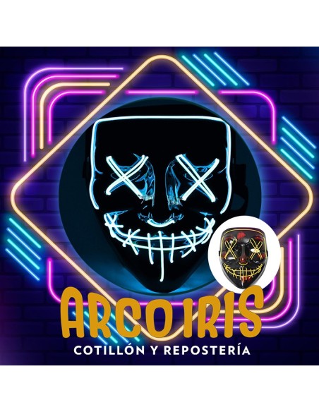 Luminoso Mascara Purga Negra Xu +2-20% - Tira De Luz Y Control 3 Efectos Promo Por Cantidad Blanca-negra Venganza Halloween L