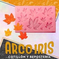 Silicona Molde Hojas 13 Cavidades Rosa Rectangular 9.5 X 6 Cm