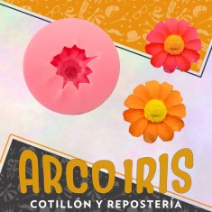 Silicona Molde Margarita 1 Flor Rosa Redonda 6 Cm