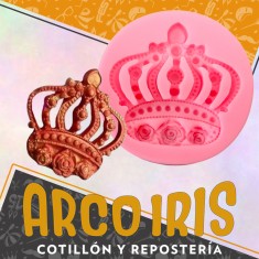 Silicona Molde Corona - Silicona Rosa En Forma Redonda 7 Cm
