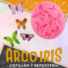 Silicona Molde Mariposa 6 Cavidades Rosa Ovalada 8 X 7 Cm