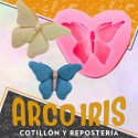 Silicona Molde Mariposa Rosa Corazon 6 Cm