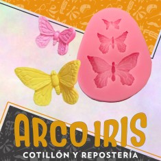 Silicona Molde Mariposa 3 Cavidades Rosa Ovalada 7.5 Cm