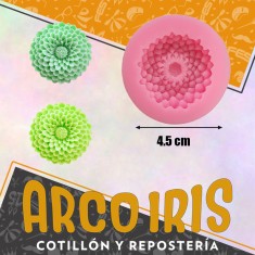 Silicona Molde Flor Crisantelmo Rosa En Forma De Redonda 4.5 Cm