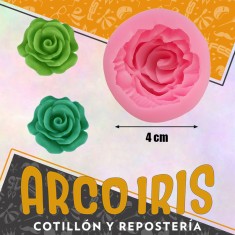 Silicona Molde Flor Rosa 1 Flor Rosa Redonda 4 Cm