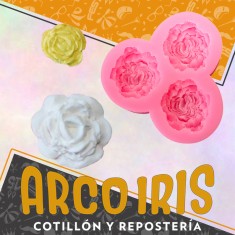 Silicona Molde Flor Rosas 3 Flores Rosa En Forma De Trebol 7 Cm