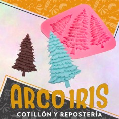 Silicona Molde Pinitos Navidad 3 Cavidad Rosa Rombo 12 X 9 Cm