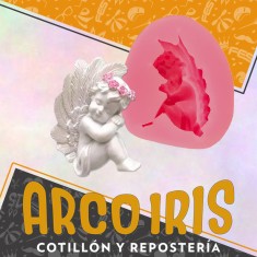 Silicona Molde Angel Sentado - Silicona Rosa En Forma Ovalada 5.5 Cm